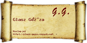 Glasz Géza névjegykártya